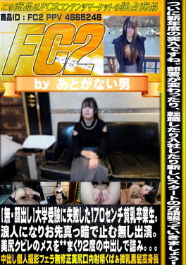 大学受験に失敗した170cセンチ貧乳卒業生。浪人になりお先真っ暗で止む無し出演。美尻クビレのメスを※※まくり2度の中出しで詰み。。。